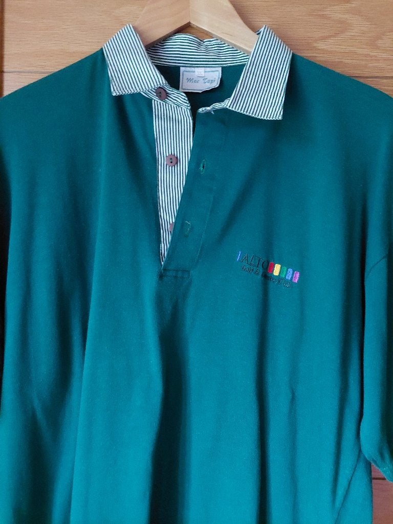 Groene herenpolo met gestreept kraagje - XL, Ophalen of Verzenden, Nieuw, Maat 56/58 (XL), Groen