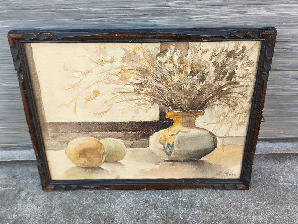 Aquarelle signe Louisa claus, Antiek en Kunst, Ophalen of Verzenden, Aquarel