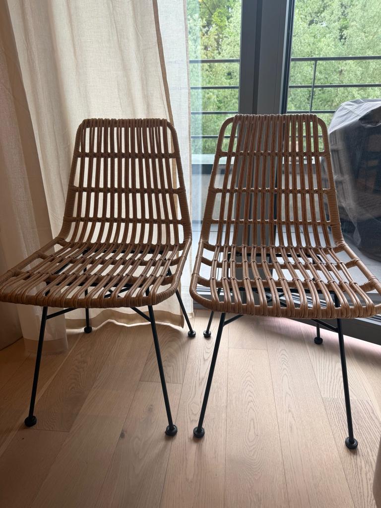 Lot 2 chaises en rotin, Huis en Inrichting, Stoelen, Ophalen, Overige materialen, Twee, Bruin