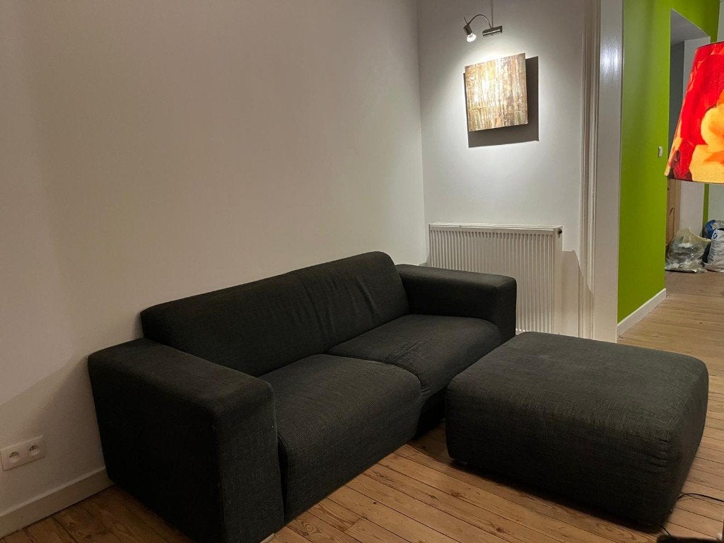 Canapé 3 place plus pouf assorti, 75 à 100 cm, 200 à 250 cm, Banc droit, Enlèvement