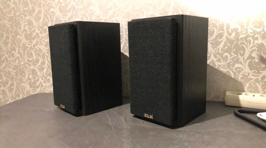 KHL Model AV-1001 Bookshelf Speakers, Gebruikt, 60 tot 120 watt, Front, Rear of Stereo speakers, Ophalen