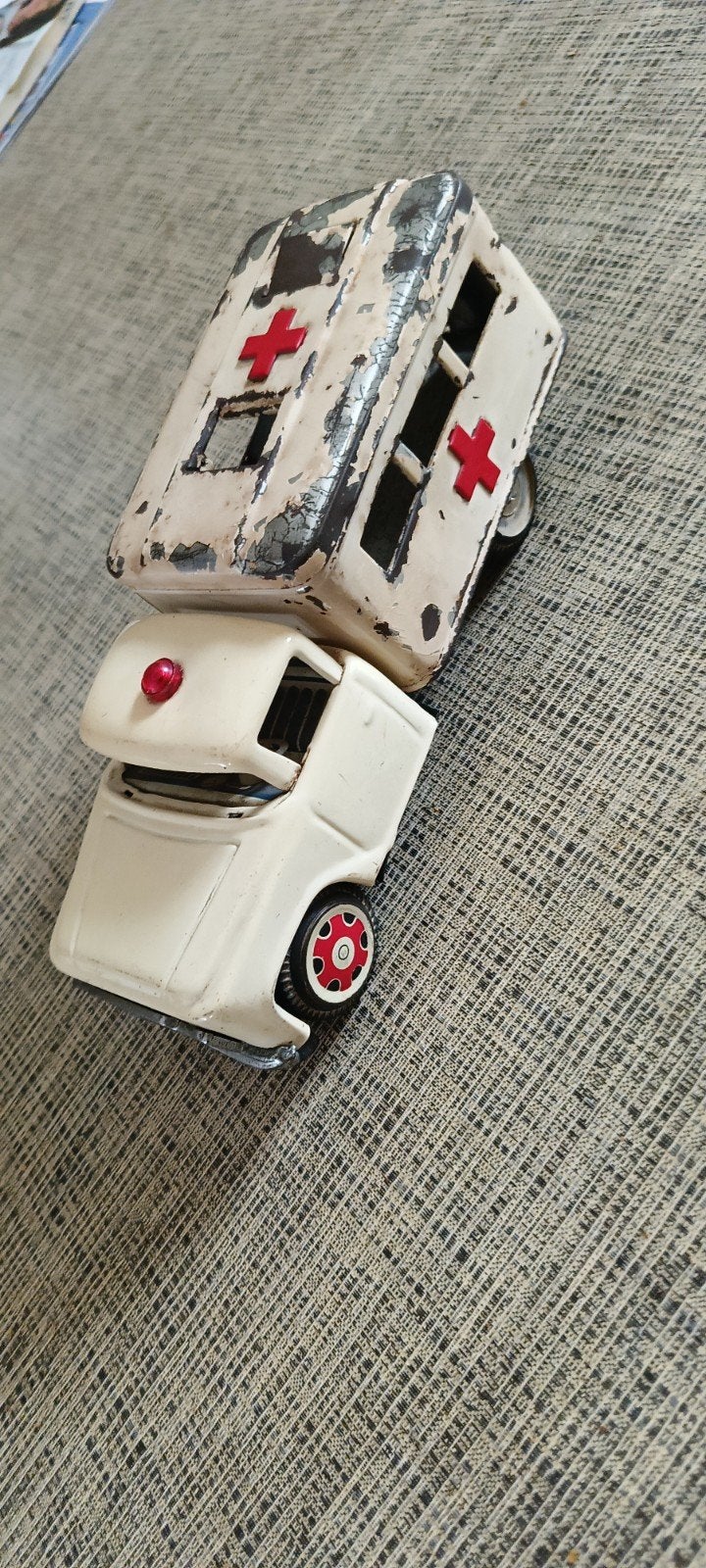 Vintage blikken ambulance MF 716 – China – Jaren 70, Antiek en Kunst, Ophalen of Verzenden