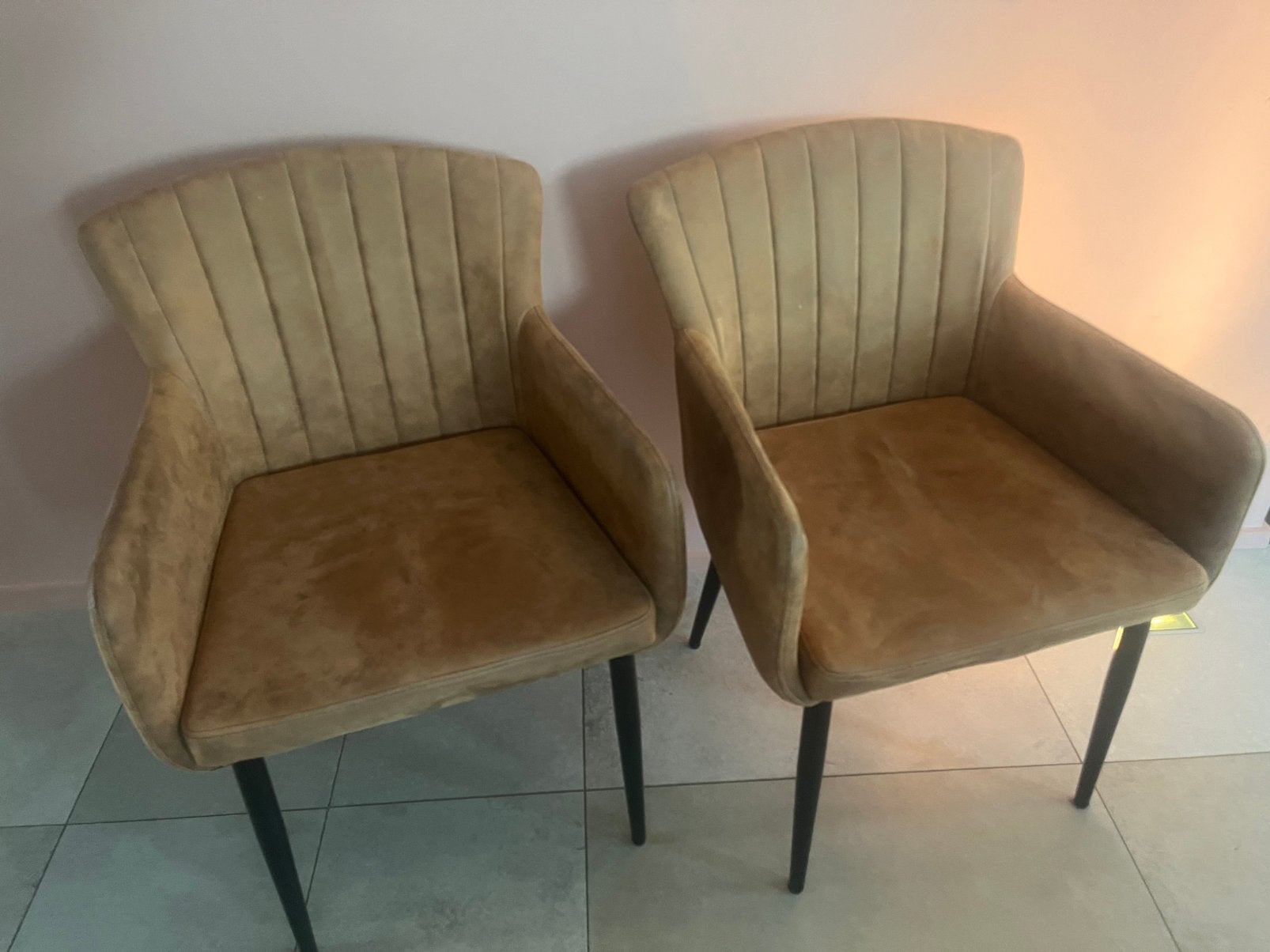 Set van 2 luxe eetkamerstoelen met armleuning, Huis en Inrichting, Stoelen, Ophalen, Zo goed als nieuw, Twee