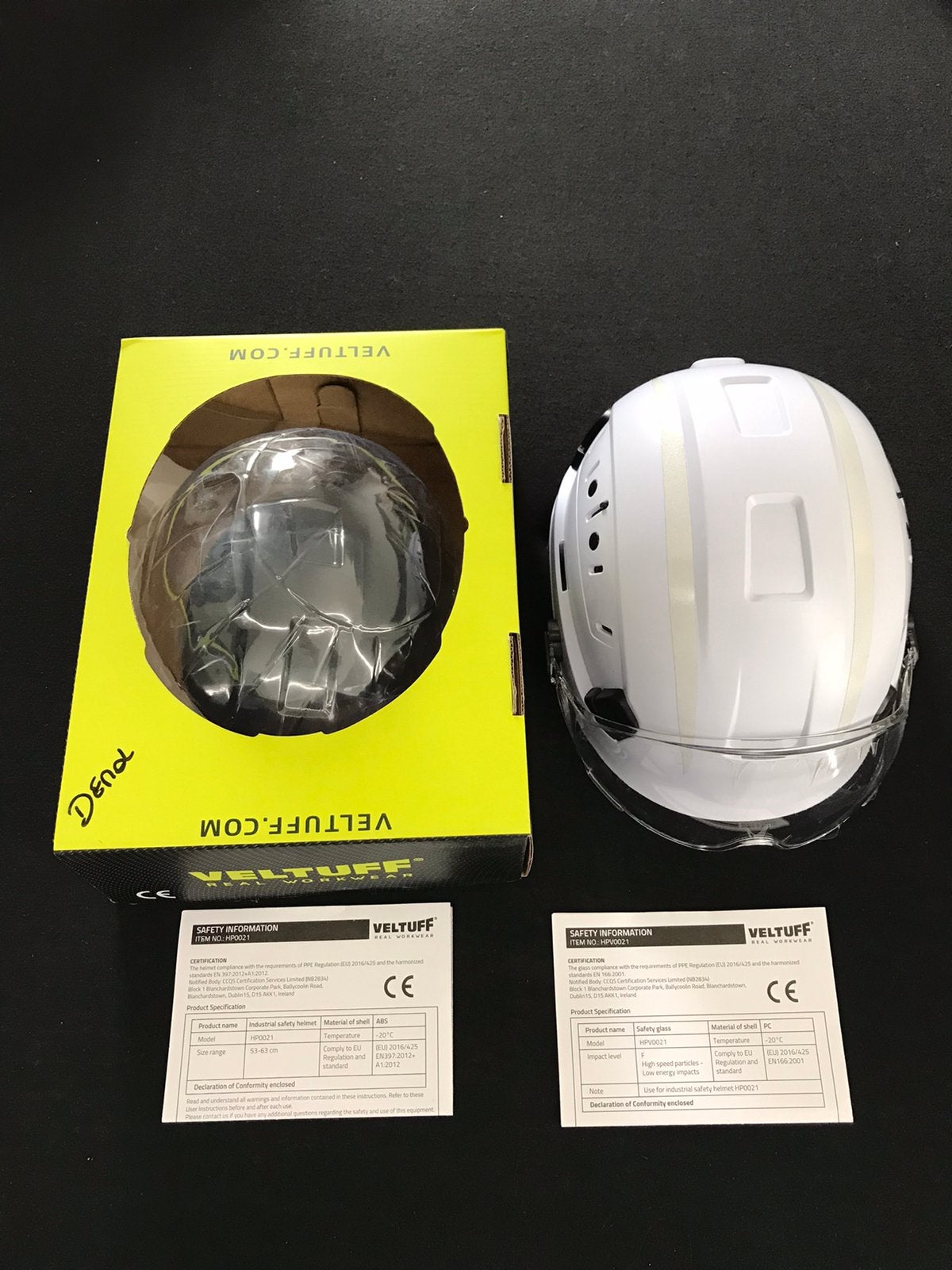 Casque de sécurité VELTUFF VPH001 avec visière, Bricolage & Construction, Enlèvement ou Envoi, Avec visière