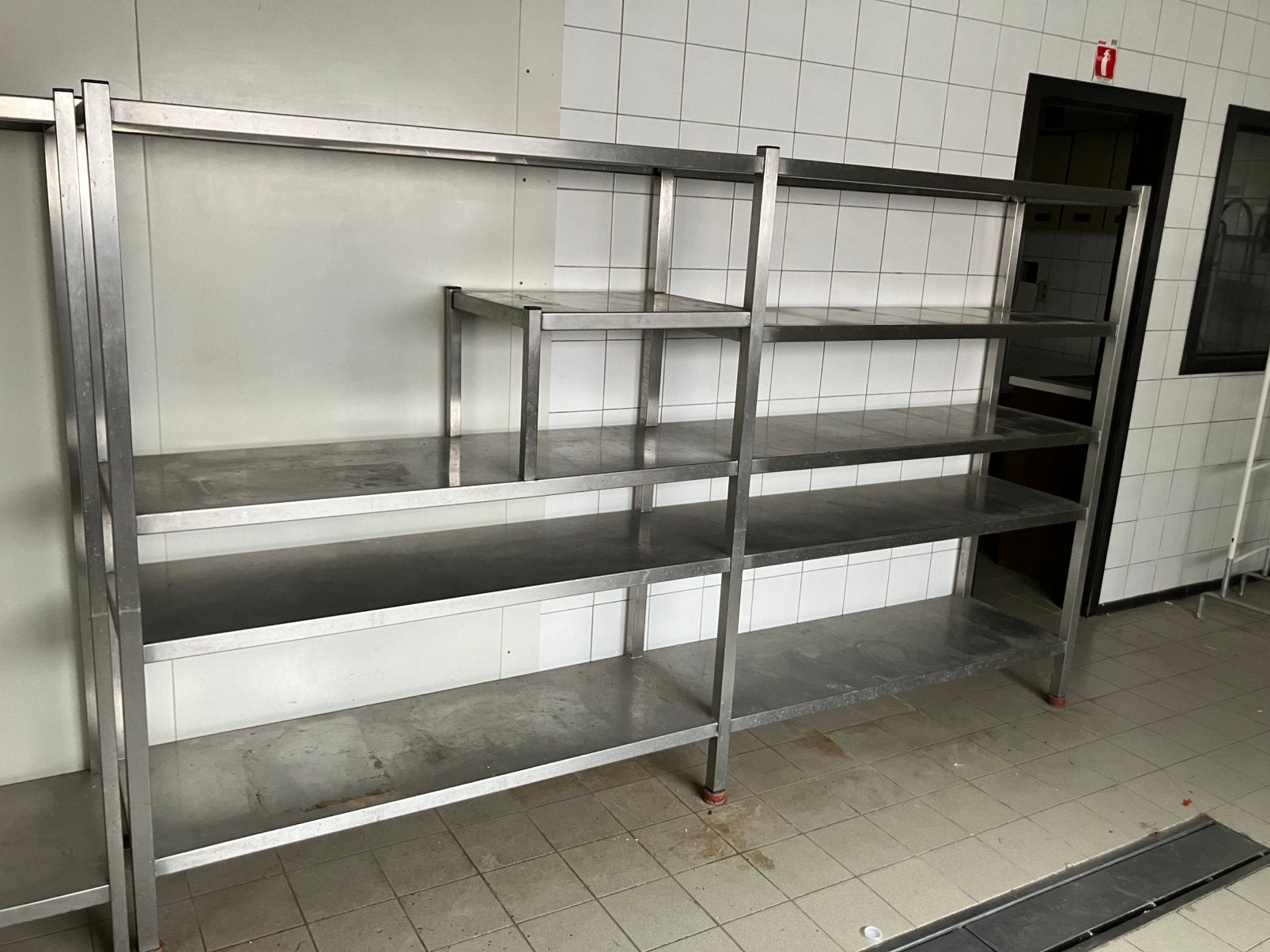 horeca rek stelling – 290 cm breed 170 cm hoog – 4 niveaus, Ophalen, Gebruikt