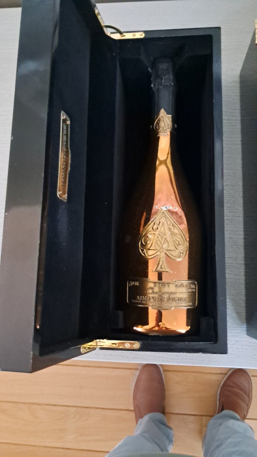 Fles Armand de Brignac brut Gold 75 cl met extra giftbox, Verzamelen, Wijnen, Ophalen of Verzenden
