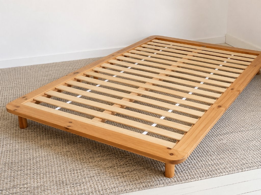 Bed Japanse stijl, Ophalen, Beige, Zo goed als nieuw, Tweepersoons