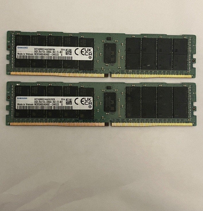 2x  samsung m393a8g40ab2-cweo 64 GB, Informatique & Logiciels, Enlèvement ou Envoi, DDR4, Serveur, 64 GB