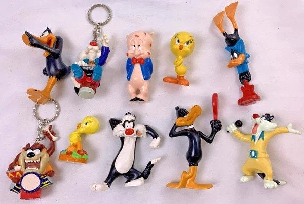 Looney Tunes 10 Figuren 90s Daffy Taz Sylvester Tweety Porky, Verzenden, Looney Tunes, Zo goed als nieuw, Beeldje of Figuurtje