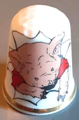 dés a coudre de collection serie cochon (2), Enlèvement ou Envoi, Comme neuf, Porcelaine