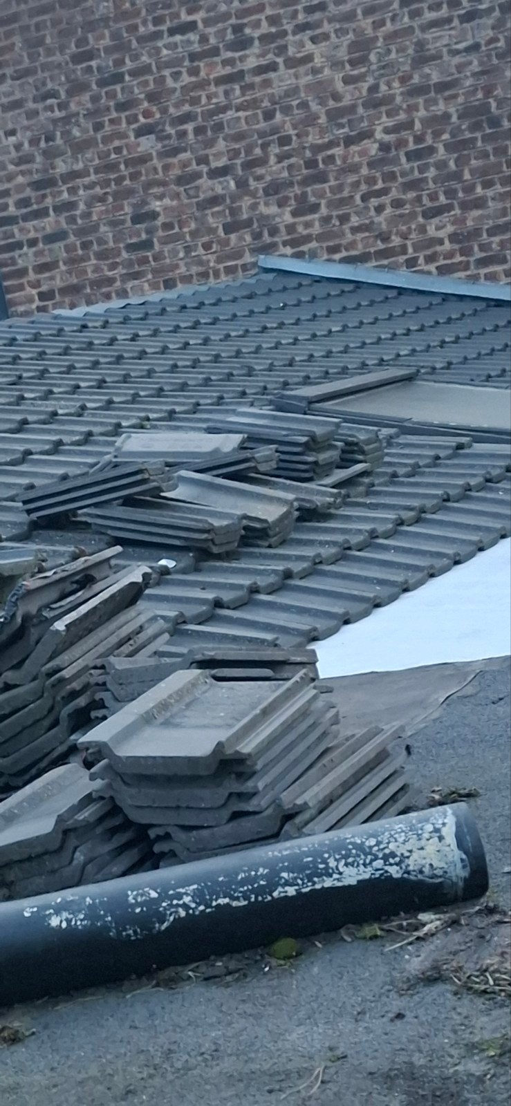 700 tuile gris antracite  +-  40m2, Doe-het-zelf en Bouw, Ophalen, Gebruikt, 15 m² of meer, Overige typen