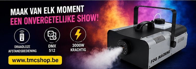 Nieuwe First Class Rookmachine 3000W + Dmx + 9 x 15W RGBWAUV, Ophalen of Verzenden, Nieuw, Licht, Geluidgestuurd