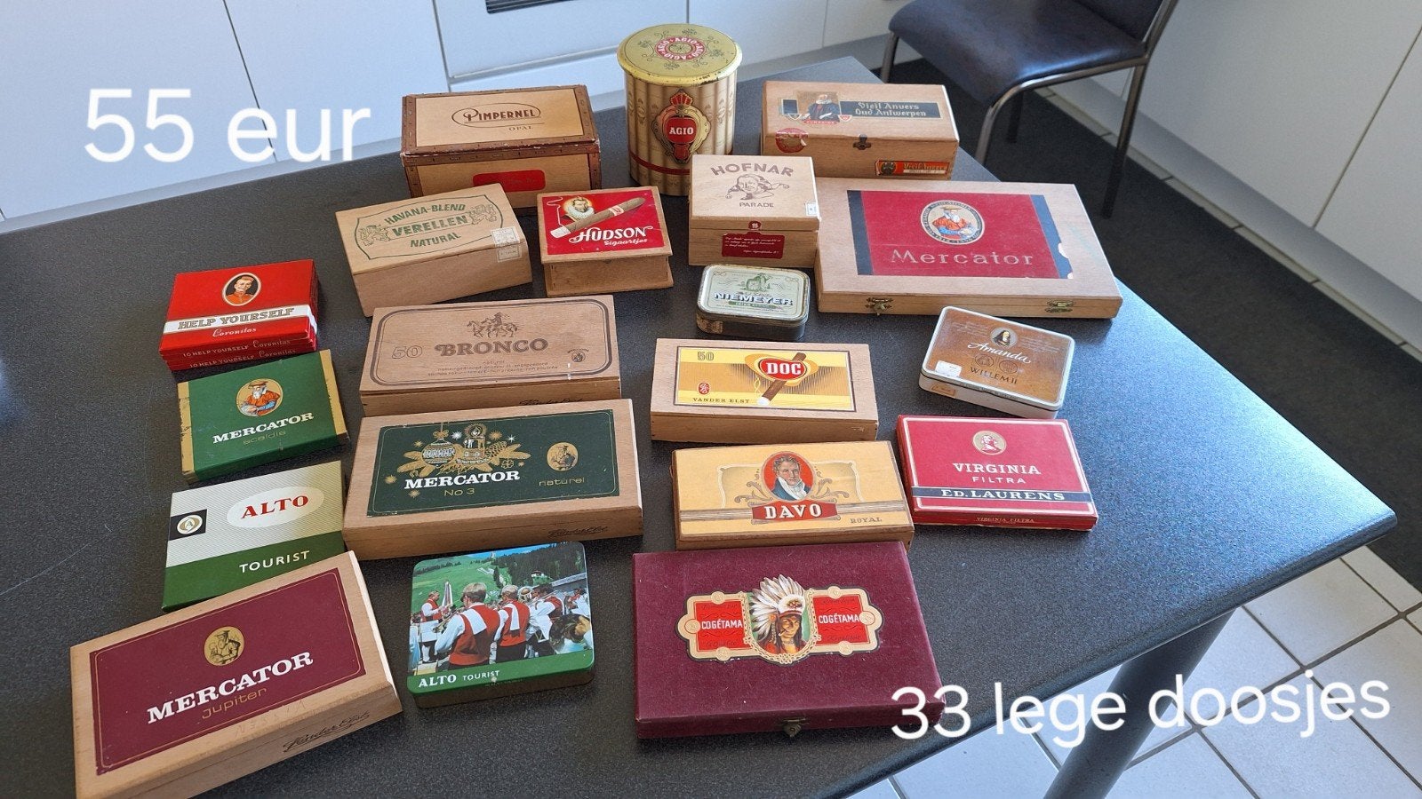 sigarendoosjes 33 stuks, Ophalen