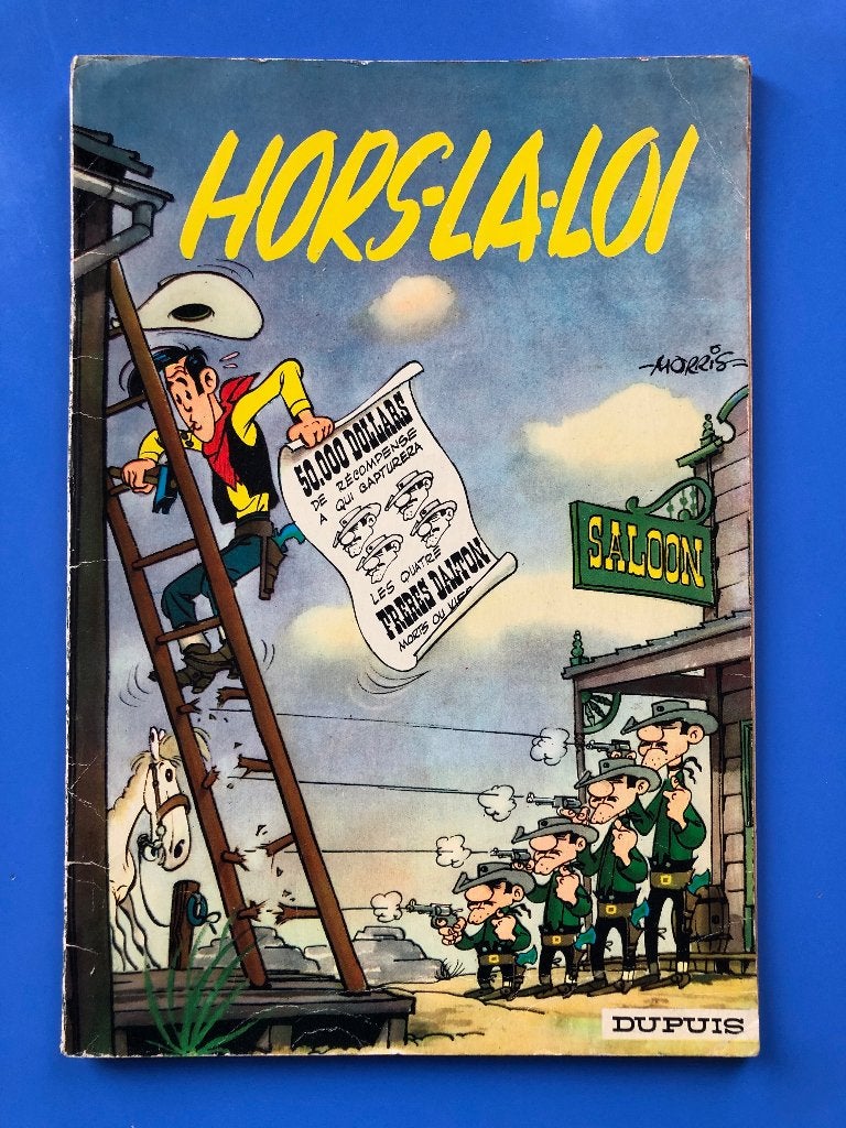 1963 Lucky Luke 6b Hors-la-loi - 4e plat jaune, Livres, Une BD, Enlèvement, Utilisé, Morris