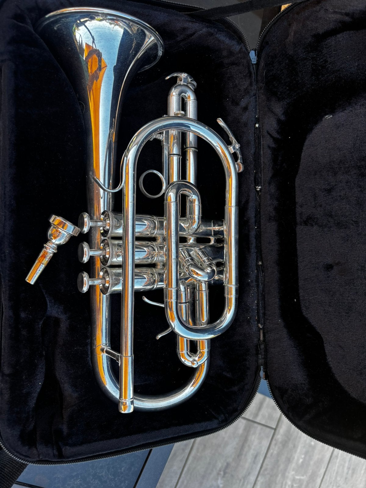 Cornet besson BE1020, Muziek en Instrumenten, Ophalen, Gebruikt, Trompet in si bemol, Met koffer