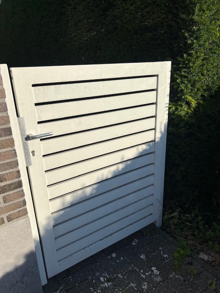 Porte de jardin en aluminium blanc – 104 x 134cm, Aluminium, 100 à 150 cm, Enlèvement, Utilisé
