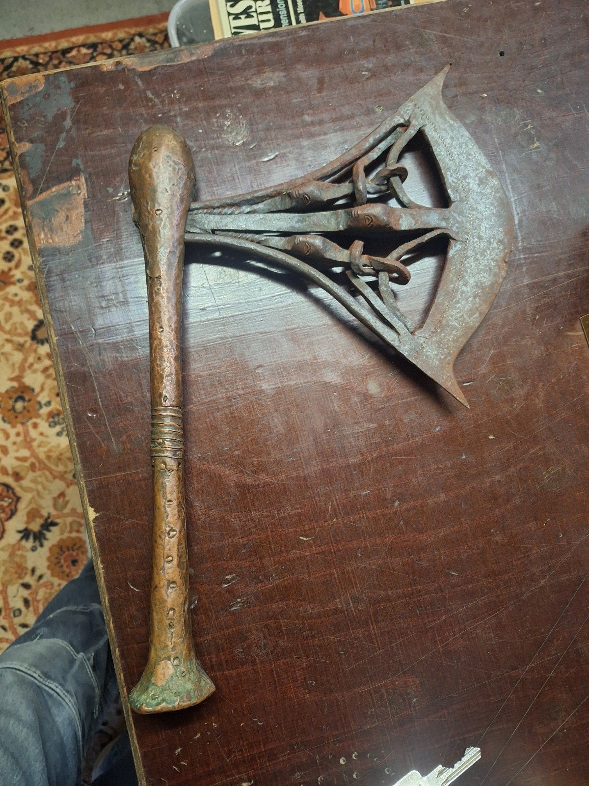 6 têtes antromorphes hache congo  kilonga songye, Antiquités & Art, Enlèvement ou Envoi