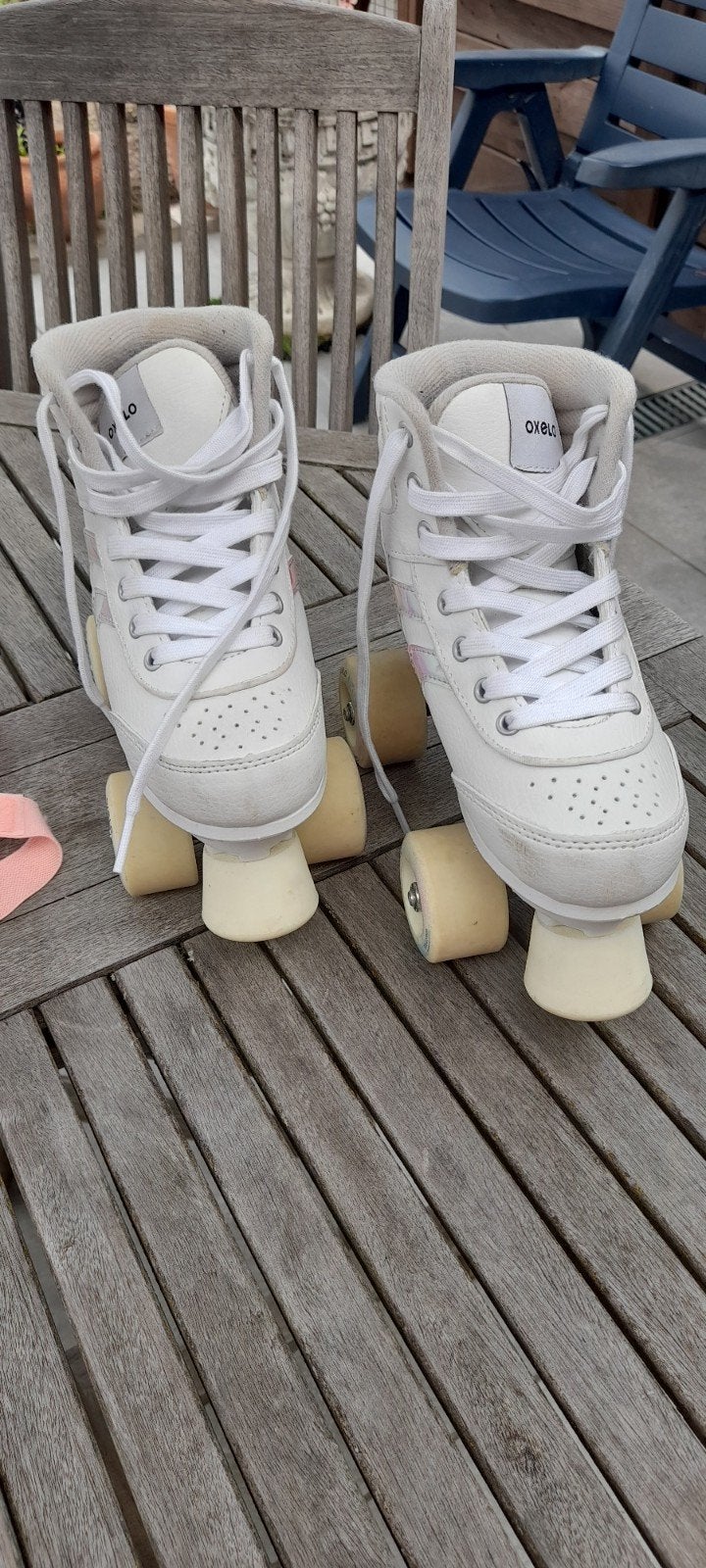 rolschaatsen maat 33 & beschermingsmatriaal, Ophalen, Zo goed als nieuw, Kinderen
