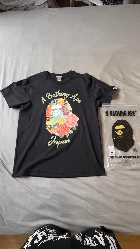 BAPE Japanese Peony Tshirt, Kleding | Heren, Ophalen of Verzenden, Nieuw, Maat 48/50 (M), Zwart