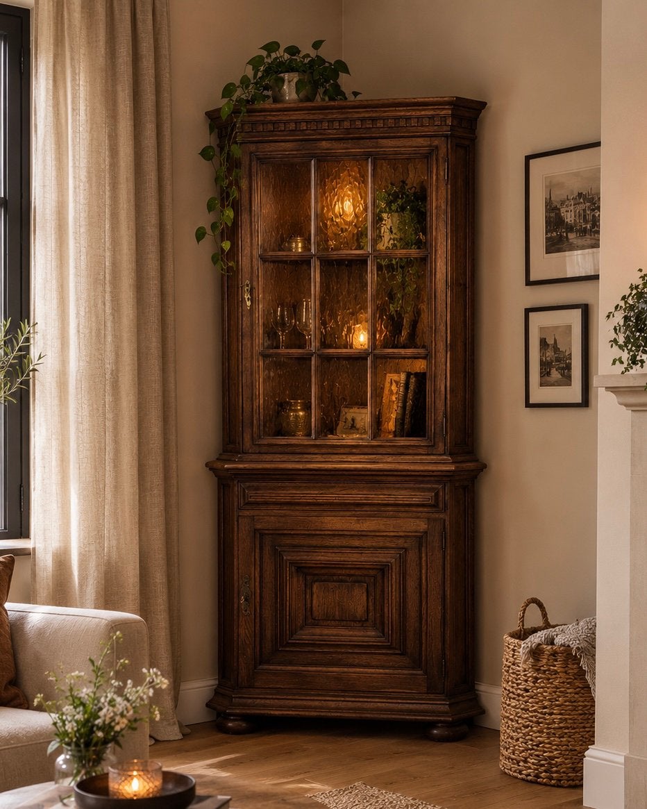 Castle Furniture Eikenhout Hoekkast, Huis en Inrichting, Ophalen, Zo goed als nieuw
