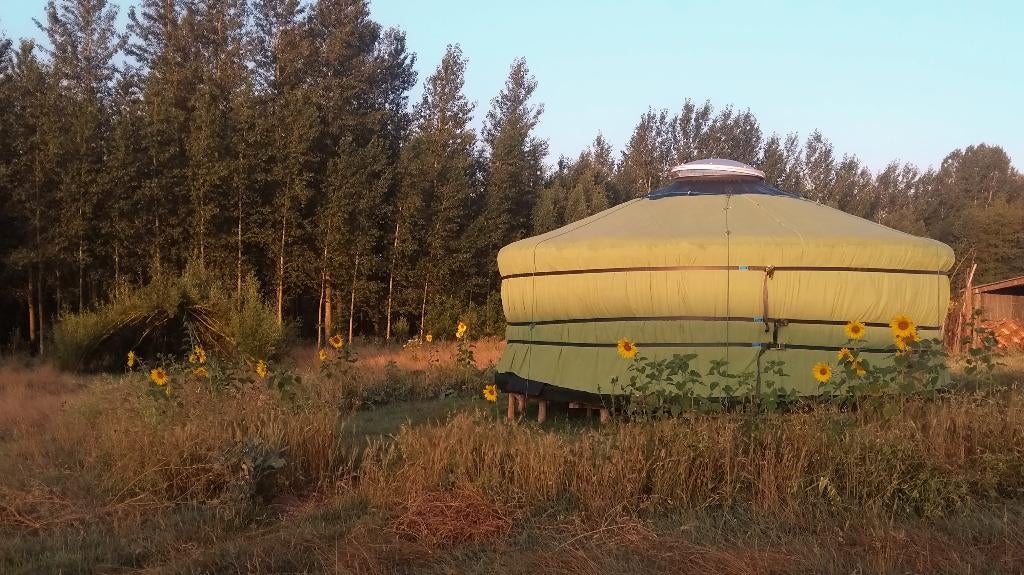 Authentieke houten yurt te koop, Caravans en Kamperen, Tenten, Ophalen, Gebruikt