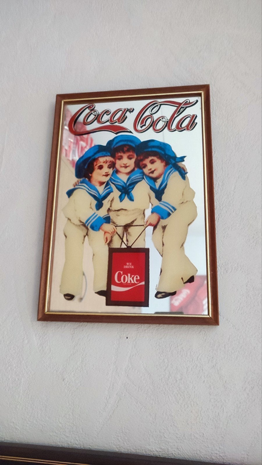Kleine Coca Cola spiegel 32 cm x 25 cm., Verzamelen, Ophalen
