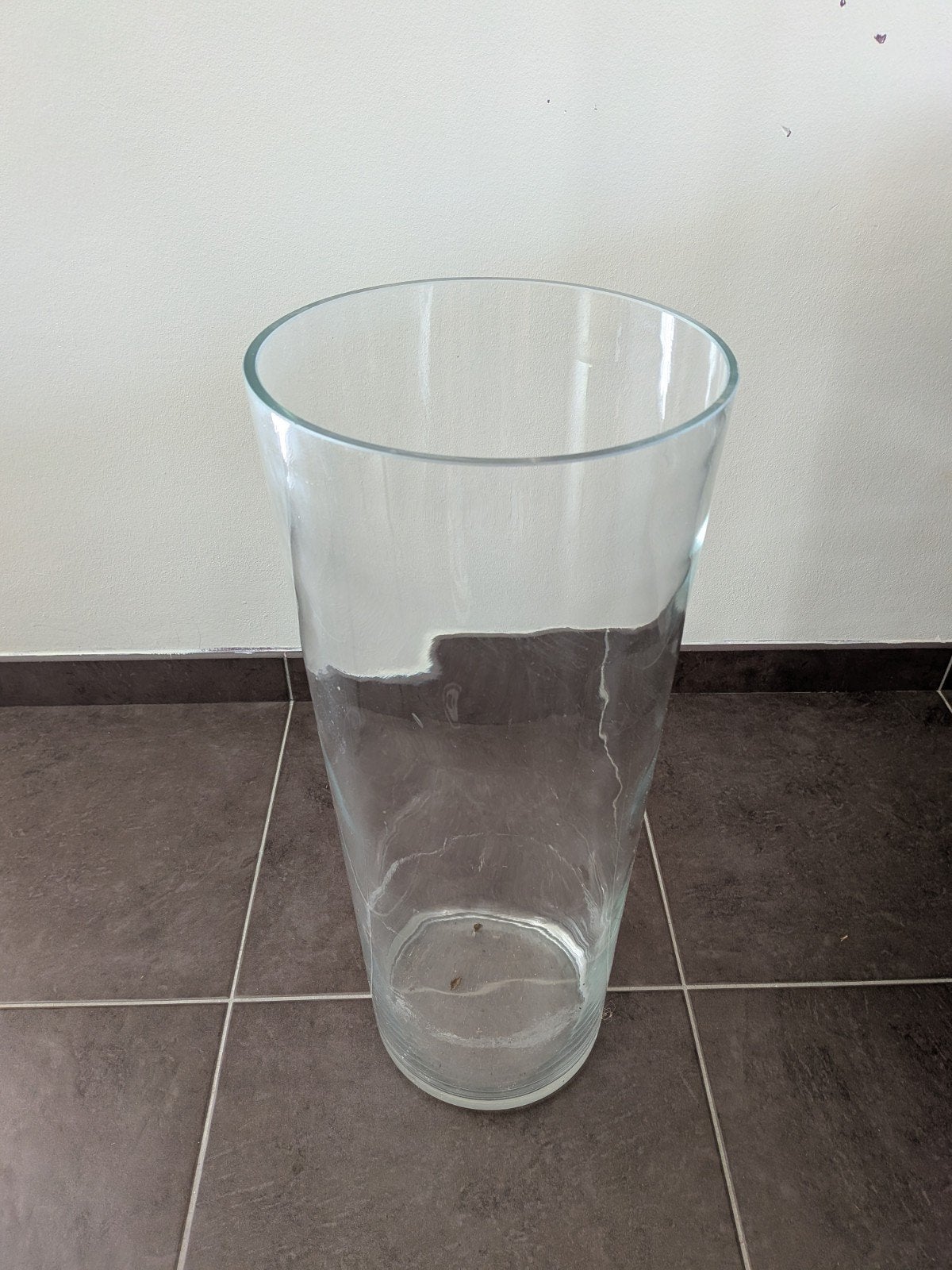 Grote glazen vaas - 65x27cm, Ophalen, Transparant, 65 cm, Geschikt voor buiten