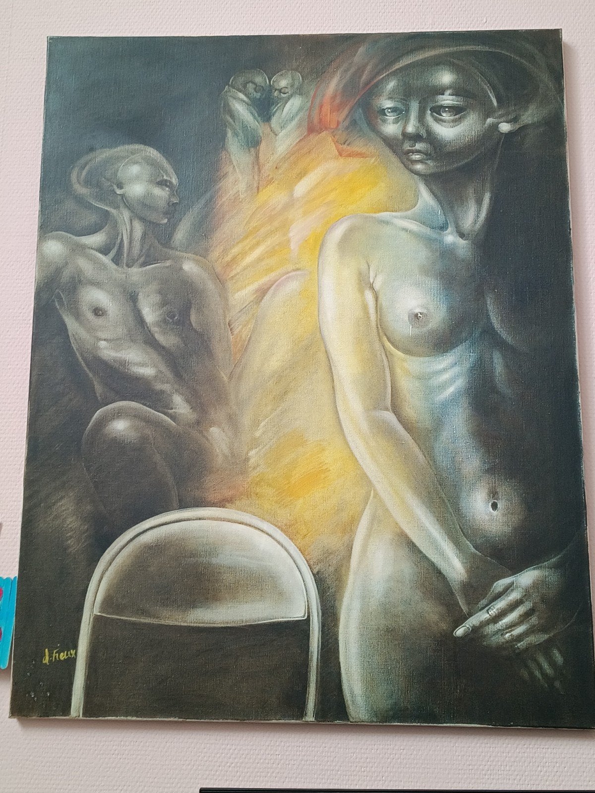 schilderij van ludwine fieux, Antiquités & Art, Enlèvement, Figures