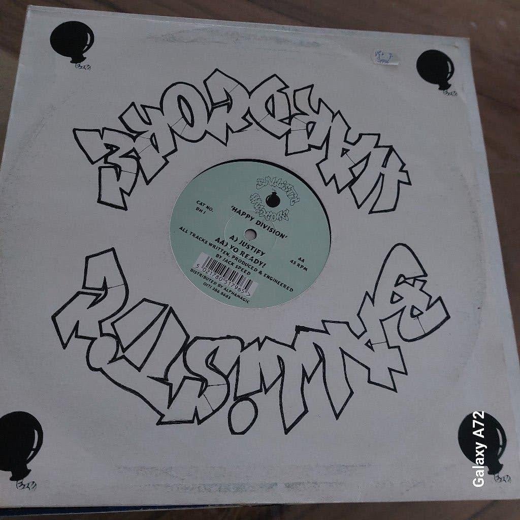 happy division justify 12 inch maxi, CD & DVD, Vinyles | Dance & House, 12 pouces, Hardcore, Enlèvement ou Envoi, Utilisé