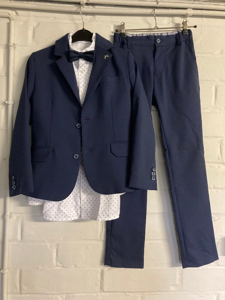 Blauw kostuum + hemd + strikje, merk Gymp, GYMP., Ophalen of Verzenden, Zo goed als nieuw, Setje