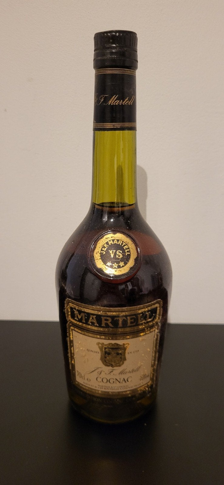 Cognac 3 étoiles Martell VS Vintage — Années 70/80 — 70 cl, Enlèvement