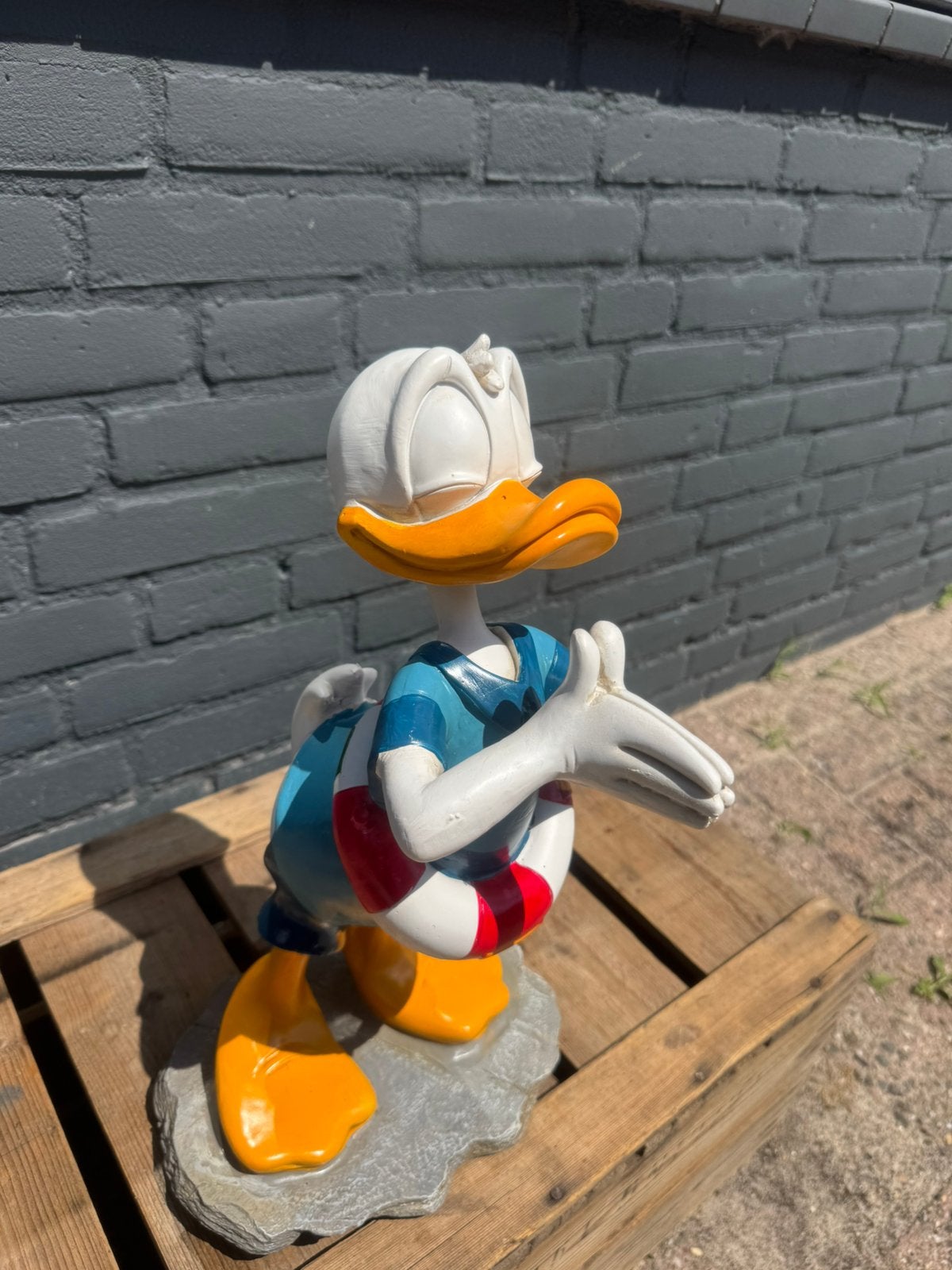 Disney Donald Duck beeld zwemmer, Verzamelen, Ophalen, Donald Duck, Gebruikt, Beeldje of Figuurtje