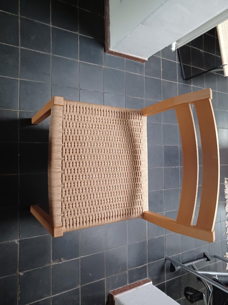 2 x Moller-stoelen model 401nieuw papercord, Huis en Inrichting, Stoelen, Ophalen, Twee, Overige kleuren, Vintage
