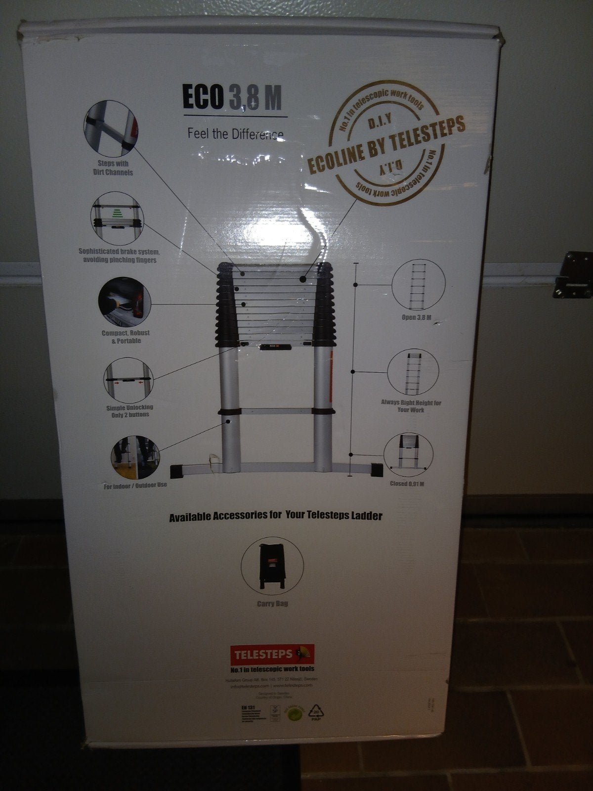 Echelle telescopique 3,8m, Ophalen