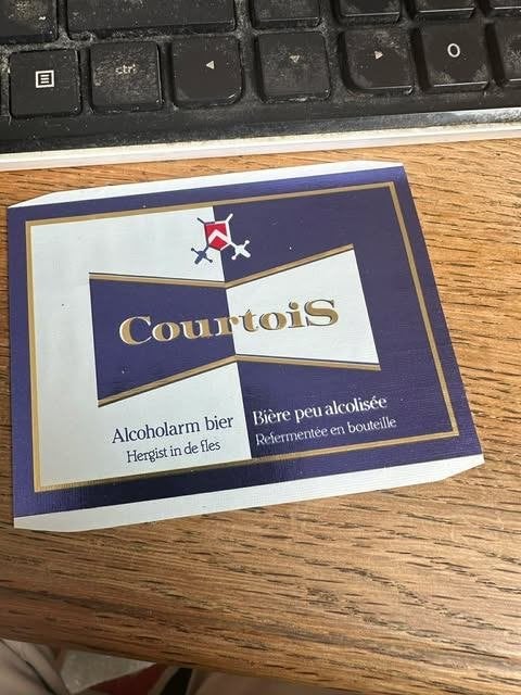Courtois etiket label alcoholarm bier, Ophalen of Verzenden, Nieuw, Overige typen