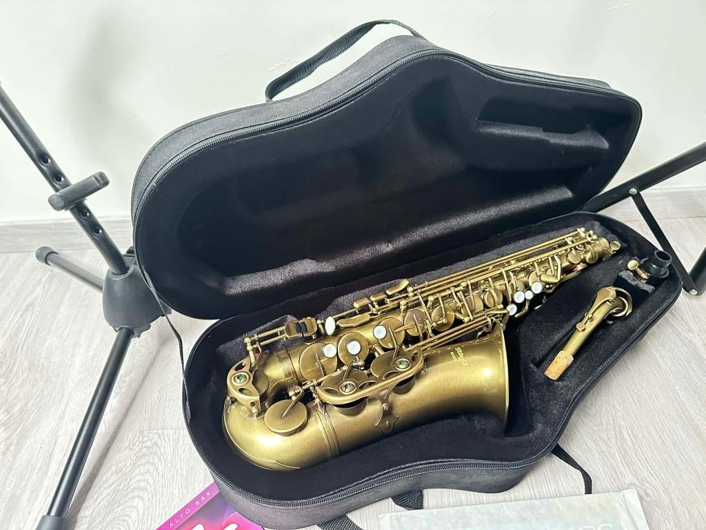 Stagg Alt Saxofoon WS-AS218S + Boeken + Standaards, Ophalen, Nieuw, Alt, Met koffer