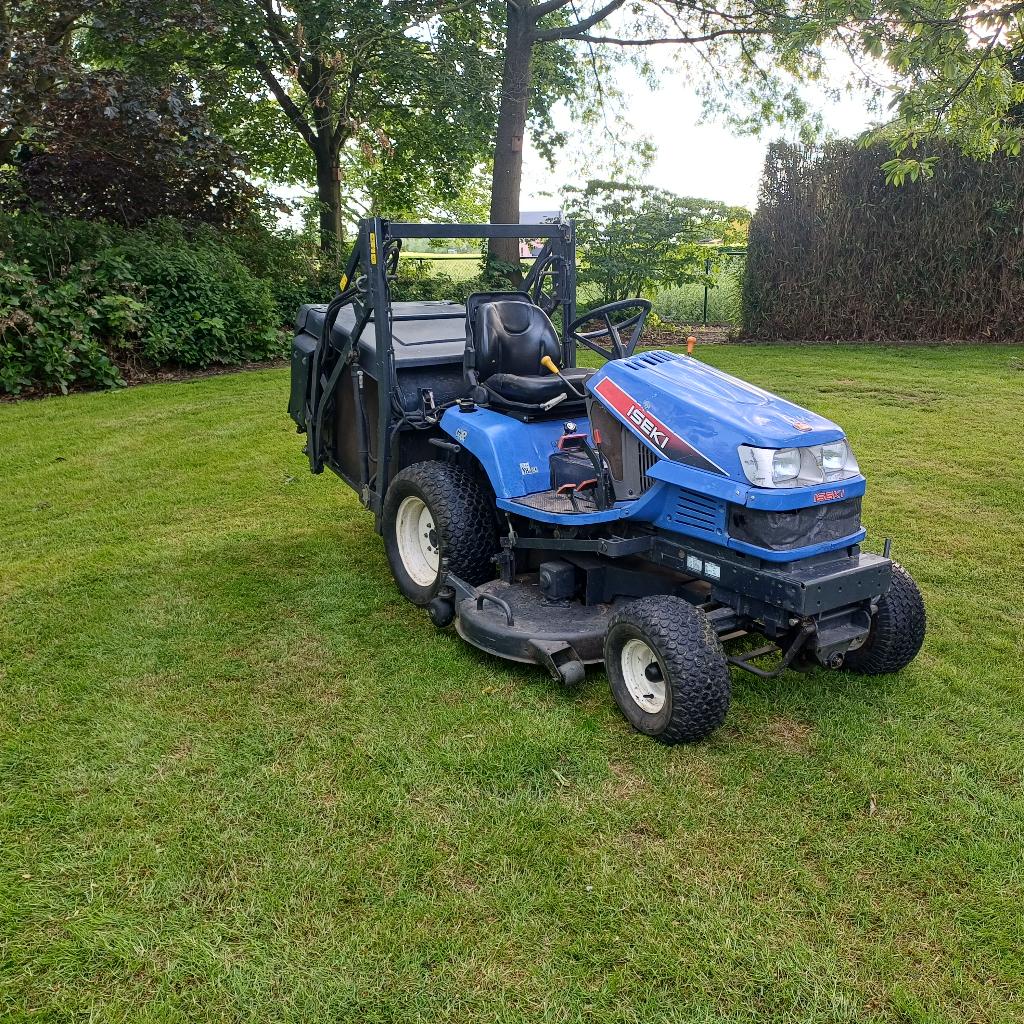 professionele zitmaaier Iseki SXG22 hooglosser, Tuin en Terras, Ophalen, Gebruikt, Opvangbak, 120 cm of meer