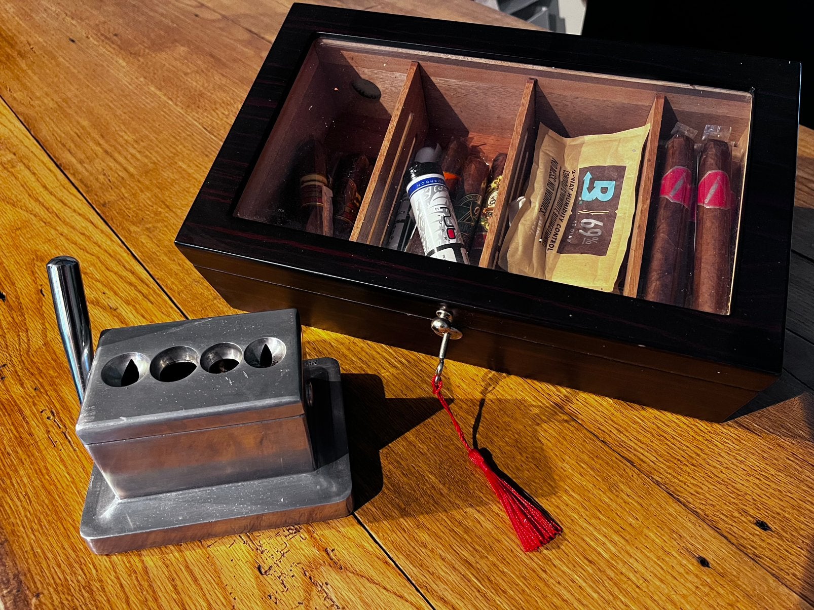 Humidor voor sigaren en guillotine cutter (4 cuts), Verzamelen, Ophalen, Zo goed als nieuw