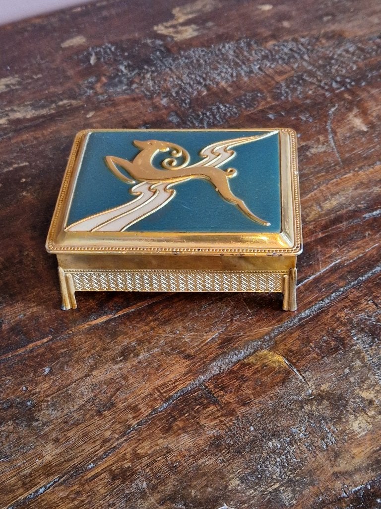 Zeldzame vintage metalen -Juwelendoos Japan door Yamatogumi, Antiek en Kunst, Curiosa en Brocante, Ophalen of Verzenden