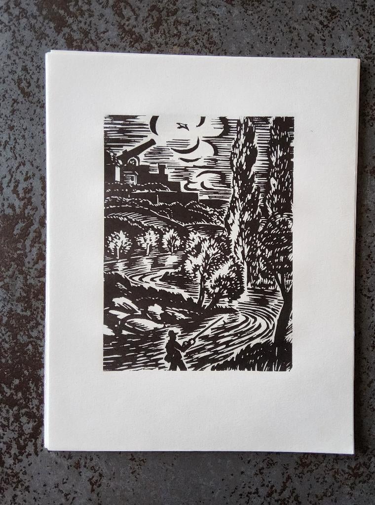 Houtsnede Namen door Frans Masereel, Antiek en Kunst, 1950 - 1999, Stadsgezicht, 19 cm, Ophalen of Verzenden