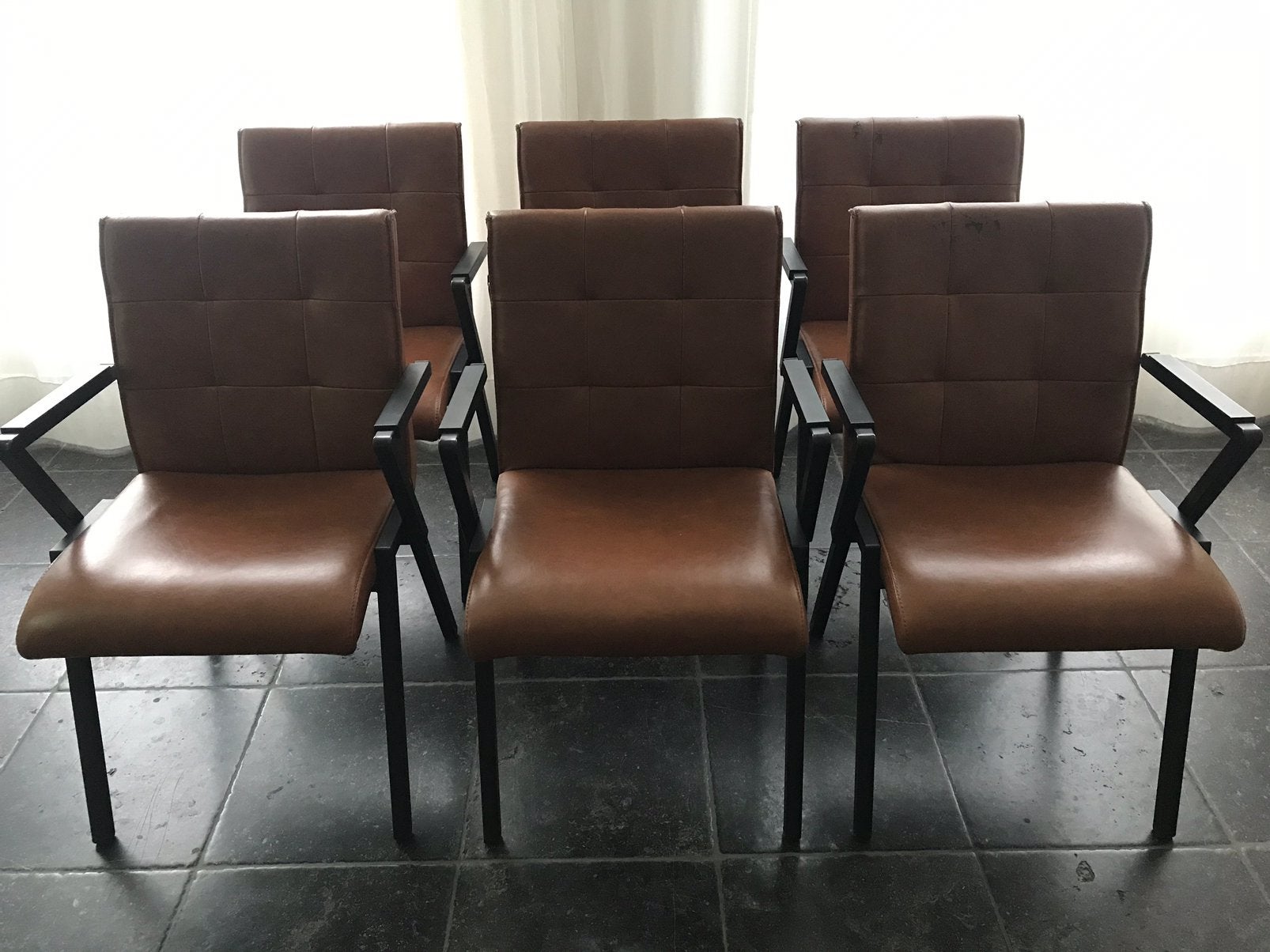 Set van 6 stevige stoelen industriele look, Ophalen, Gebruikt, Industrieel, Vijf, Zes of meer stoelen