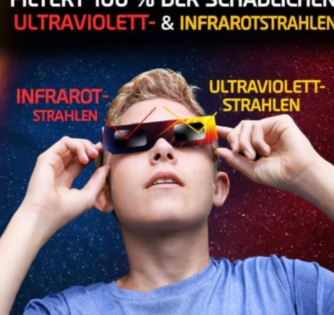 Eclipsbril Zonsverduistering 12 augustus Direct beschikbaar, Ophalen, Nieuw, Zonnebril