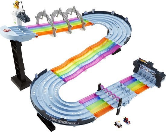 Hot wheels mario kart regenboog racebaan incl. 5 auto’s, Enfants & Bébés, Enlèvement, Comme neuf, Circuit, Hot Wheels