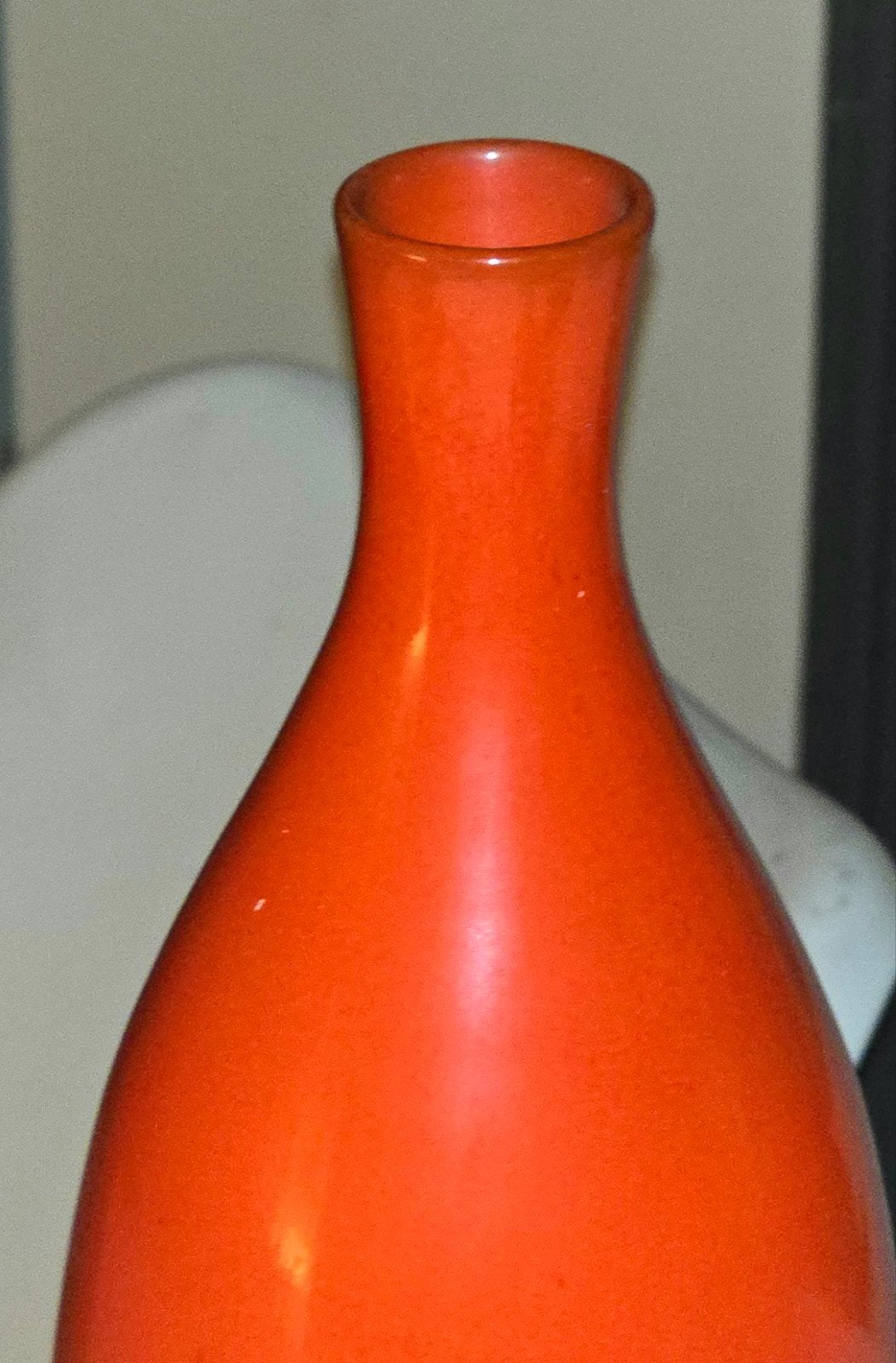 vase bouteille rouge tomate attribué à Ruelland#blin#jouves#, Enlèvement ou Envoi, Rouge