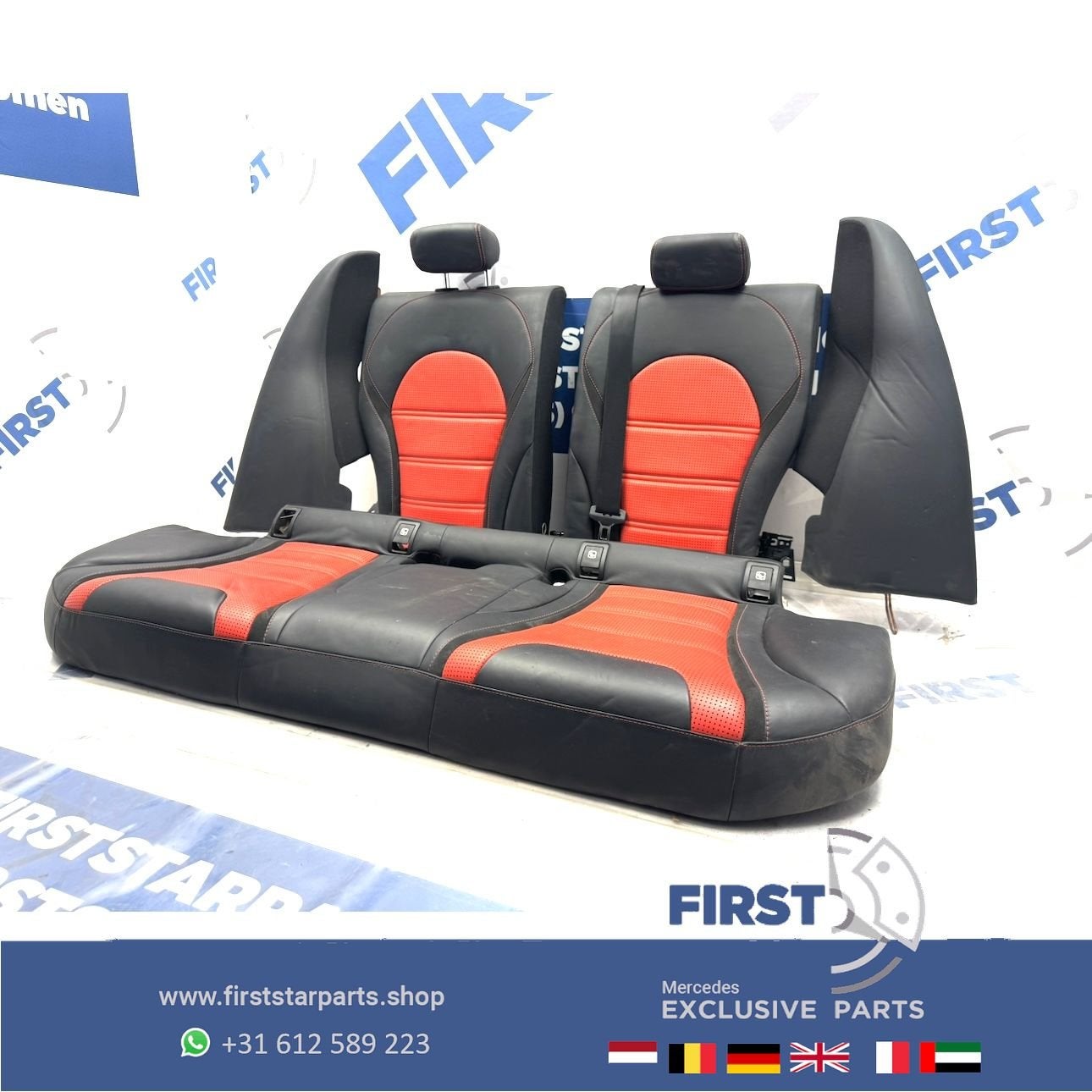 W205 ACHTERBANK + DEURPANELEN C63 AMG Mercedes C Klasse LEER
