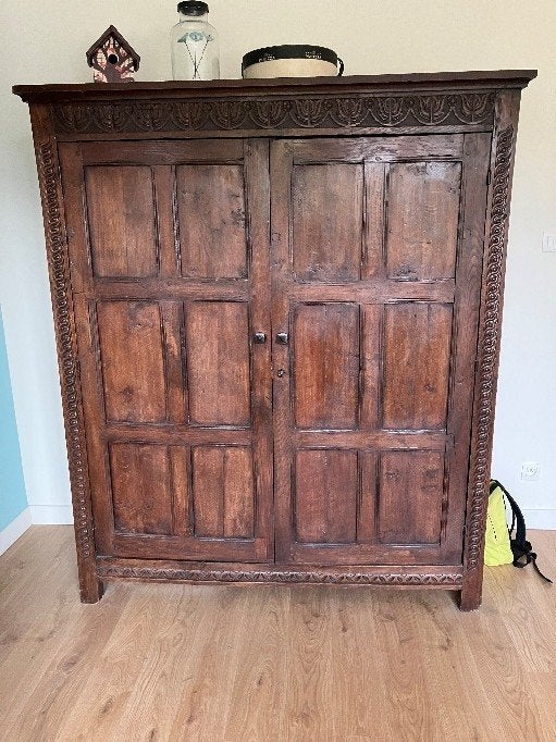 Armoire ancienne à panneaux de chêne - XVIIIe/début XIXe, Enlèvement