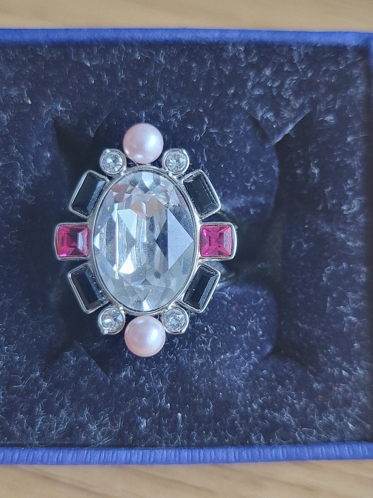 Ring Swarovski Boho maat 58, Bijoux, Sacs & Beauté, Bagues, Autres couleurs, 20 ou plus grands, Enlèvement ou Envoi, Avec perle