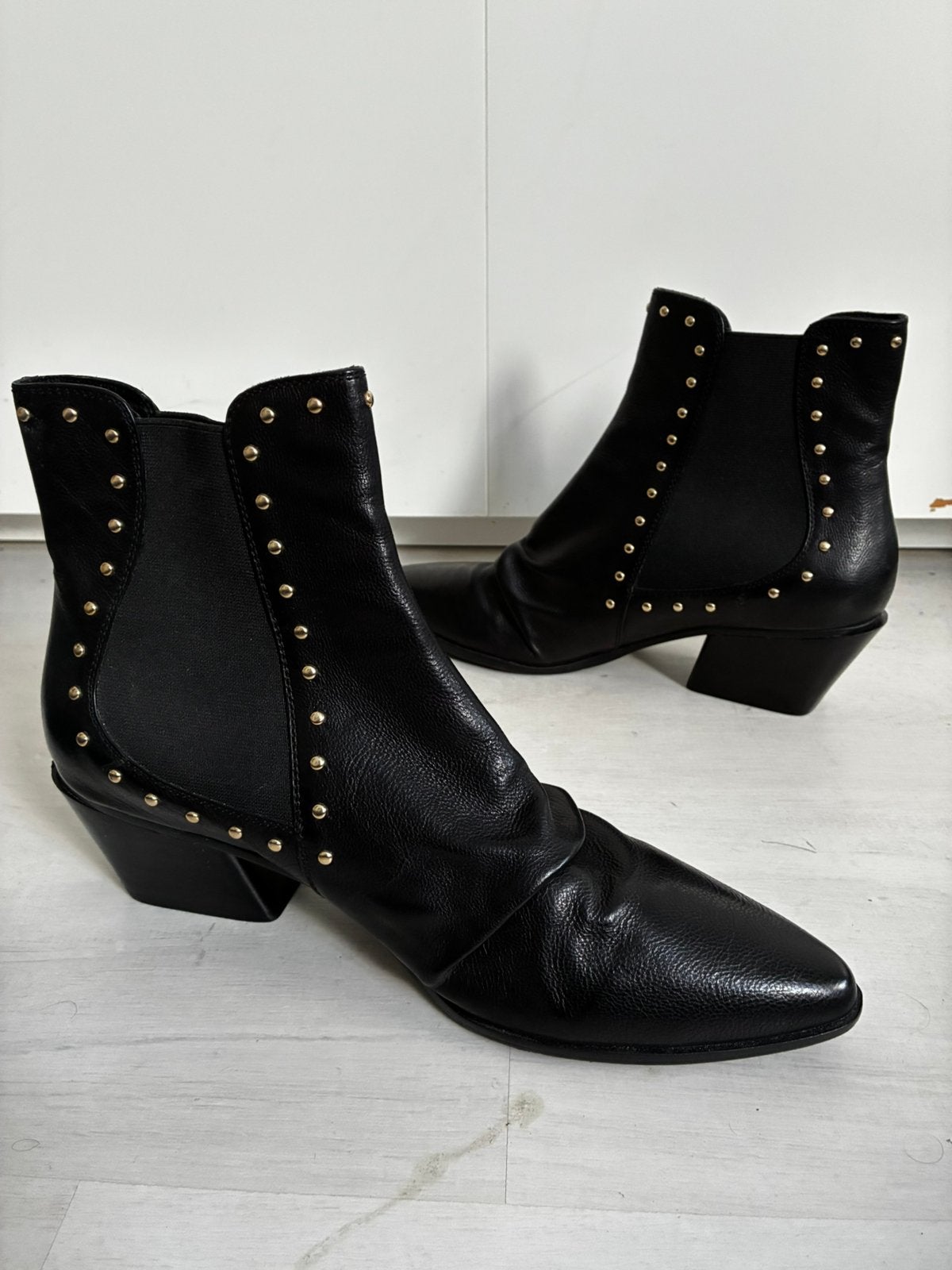 Bottes western en cuir de style japonais taille 42, Enlèvement ou Envoi, Comme neuf, Boots et Botinnes, Noir