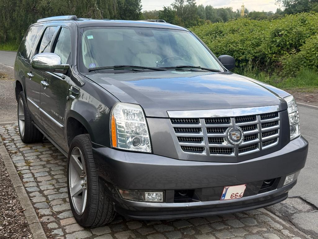 Cadillac Escalade ESV Dubbele-Cabine Lichte Vracht met 4Zit, Autos, Cuir, Argent ou Gris, Achat, Beige