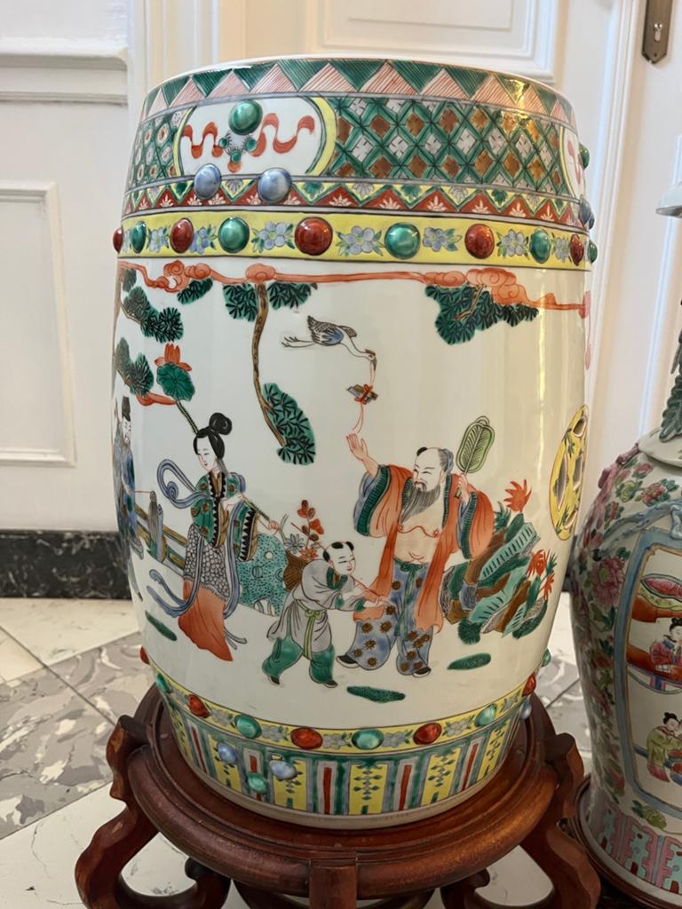Grote Chinese familie rose tuinbank 19de eeuws, Enlèvement ou Envoi